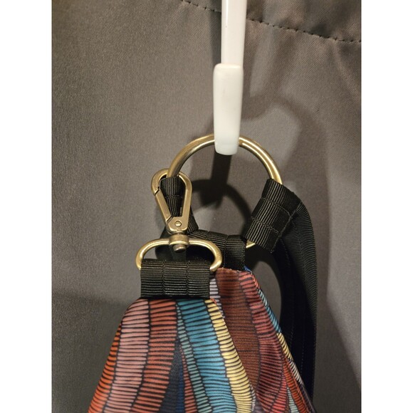 Black Butterfly Abstract Multicolor Convertible AntiTheft Backpack Bag Purse - Picture 3 of 9